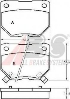 36719 A.B.S. Тормозные колодки дисковые задние. Nissan 300 ZX 3.0 05.90-09.95