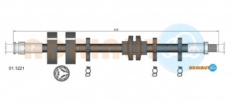 01.1221 ADRIAUTO ADRIAUTO FIAT Шланг тормозной пер.Marea, Coupe, ALFA 155 , Lancia DEDRA