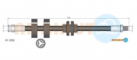 01.1233 ADRIAUTO Шланг передній гальмівний ALFA ROMEO 156 97-05. 147 (937) 01-10