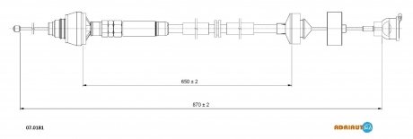 070181 ADRIAUTO Трос сцепления CIROEN/PEUGEOT Berlingo/Partner all gear BE4R "1,6-1,9D "07>>