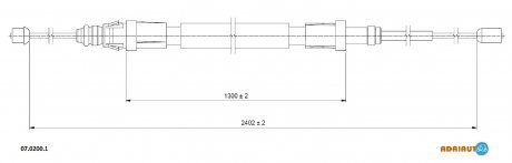 0702001 ADRIAUTO Трос тормозной Citroen Berlingo 2008-