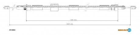 07.0261 ADRIAUTO ADRIAUTO CITROEN Трос ручного тормоза ZX 94- лев.