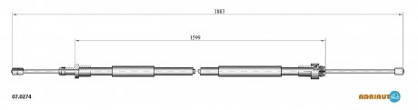 07.0274 ADRIAUTO ADRIAUTO CITROEN Трос ручного тормоза прав.Xsara Picasso 00-