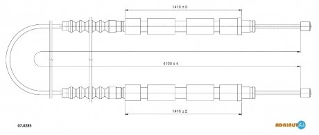 07.0285 ADRIAUTO ADRIAUTO CITROEN Трос ручного тормоза Jumper 94-