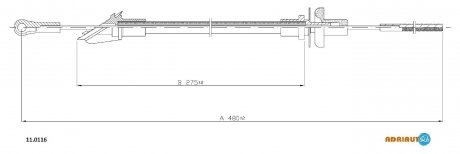 110116 ADRIAUTO Трос сцепления FIAT 127 1050 cc77-/Fiorino 900-1050 cc81-/A112 all 79-81/127 L-CL78-
