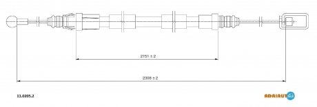 11.0205.2 ADRIAUTO ADRIAUTO CITROEN Трос ручного тормоза C8 прав.