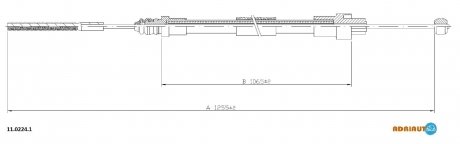 11.0224.1 ADRIAUTO Трос гальмівний FIAT Evasion LH95-/Jumpy TD disc brakeLH95-/Ulysse TB disc brakeLH95-/Scudo