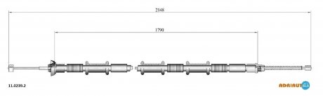 1102392 ADRIAUTO Трос тормозной FIAT Doblo Maxi Combi all 3/05-