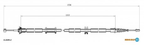 11.0245.2 ADRIAUTO ADRIAUTO FIAT Трос ручного тормоза лев.Linea 07-