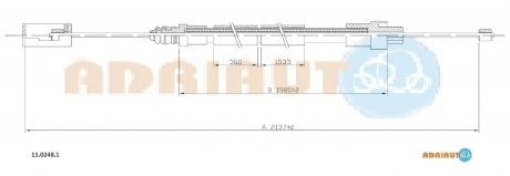 11.0248.1 ADRIAUTO ADRIAUTO PEUGEOT Трос ручного тормоза задн. лев. 806 00-