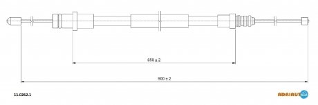 11.0262.1 ADRIAUTO ADRIAUTO FIAT Трос ручного тормоза Scudo,Jumpy,Expert 1.9/2.0D