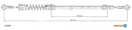 11.0274 ADRIAUTO ADRIAUTO FIAT Трос ручного тормоза лев. Uno 89-