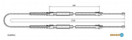 1102761 ADRIAUTO Трос гальмівний FIAT Ducato restyling disc brakeR01-/Boxer all disc brakeR02-/Jumper all di