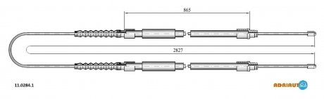 1102841 ADRIAUTO А_Трос тормозной FIAT Jumper all ch. 16158428-R-1/Ducato all ch 16158428-R/Boxer all ch16158