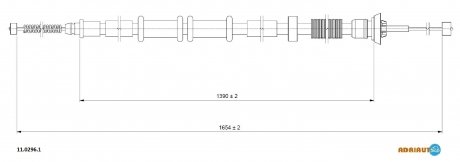 11.0296.1 ADRIAUTO ADRIAUTO FIAT Трос ручн.тормоза Punto 05- прав.