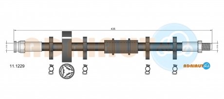 11.1229 ADRIAUTO ADRIAUTO FIAT Тормозной шланг передний RITMO,UNO 83-85