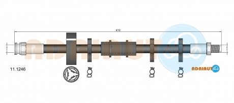 11.1246 ADRIAUTO ADRIAUTO FIAT Шланг тормозной пер. Uno 83-92