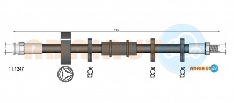 11.1247 ADRIAUTO ADRIAUTO FIAT Шланг тормозной пер.Uno, Panda