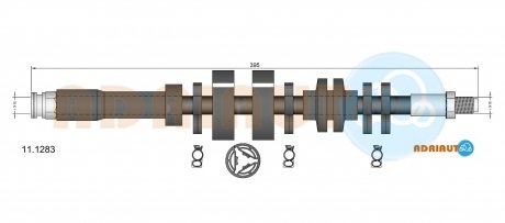 11.1283 ADRIAUTO ADRIAUTO FIAT Шланг тормозной пер. лев.Punto -99