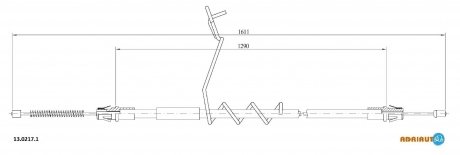 13.0217.1 ADRIAUTO Трос ручного тормоза левый зад. Ford Transit 00-