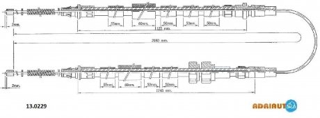 13.0229 ADRIAUTO ADRIAUTO FORD Трос ручного тормоза Escort 1.6 86-