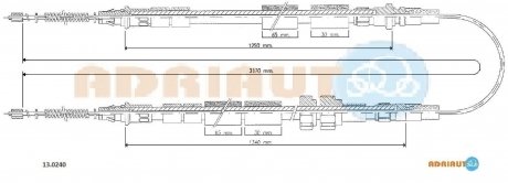 13.0240 ADRIAUTO ADRIAUTO FORD Трос ручного тормоза ESCORT VAN 80-