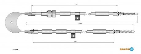 13.0258 ADRIAUTO Трос ручного тормоза