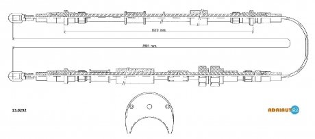 13.0292 ADRIAUTO ADRIAUTO FORD Трос ручного тормоза задн. Scorpio 96-