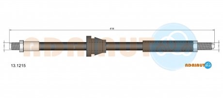 13.1215 ADRIAUTO ADRIAUTO FORD Шланг тормозной передн. 1,3 Escort/Orion -90