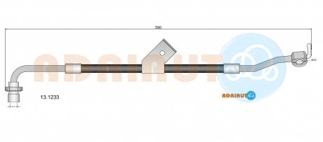 13.1233 ADRIAUTO ADRIAUTO FORD Шланг тормозной передний левый Transit 86-