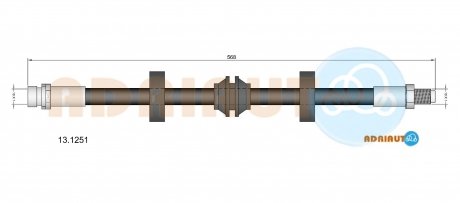 13.1251 ADRIAUTO ADRIAUTO FORD Шланг тормозной задн. диск. торм Mondeo -96
