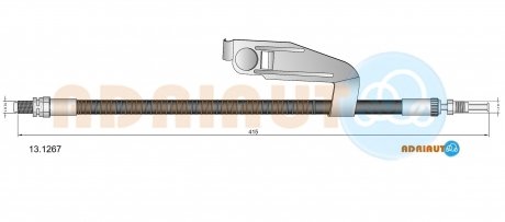 13.1267 ADRIAUTO ADRIAUTO FORD Шланг тормозной передн. прав. Fiesta 95-