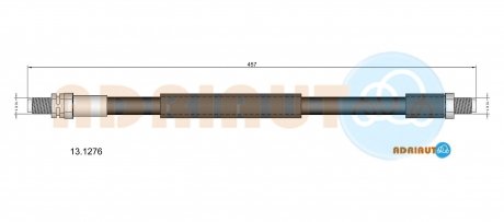 13.1276 ADRIAUTO ADRIAUTO FORD Шланг тормозной зад. Escort 95- (диски)