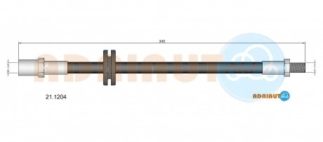 21.1204 ADRIAUTO ADRIAUTO LADA Шланг тормозной передн. 2108-09