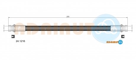 24.1216 ADRIAUTO ADRIAUTO HYUNDAI Шланг тормозной зад. Pony -95