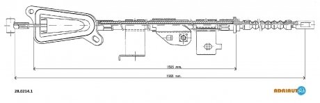 28.0214.1 ADRIAUTO ADRIAUTO NISSAN Трос ручного тормоза прав.Almera 01-