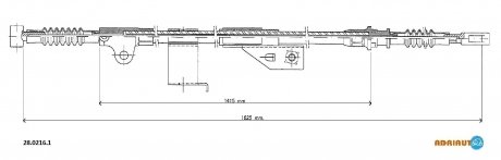 28.0216.1 ADRIAUTO ADRIAUTO NISSAN Трос ручного тормоза Primera 99- 1642 задн. лев.