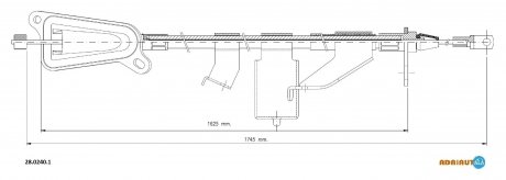 2802401 ADRIAUTO Трос гальмівний NISSAN X-Trail (T30) all LH03-