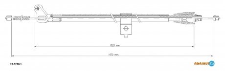 28.0270.1 ADRIAUTO ADRIAUTO NISSAN Трос ручного тормоза прав. 1670/1525 мм JUKE 10-
