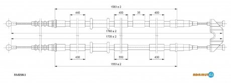 33.0218.1 ADRIAUTO ADRIAUTO OPEL Трос ручного тормоза Astra SW 04-