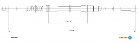 33.0225.1 ADRIAUTO ADRIAUTO OPEL Трос тормозн.задн.прав.Corsa C 04-
