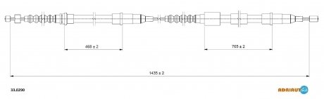 33.0290 ADRIAUTO ADRIAUTO OPEL Трос ручного тормоза задн. лев.Corsa C 01-