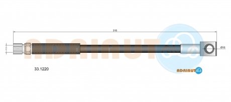 33.1220 ADRIAUTO ADRIAUTO OPEL Шланг тормозной передний Corsa 1.0-1.5D -93