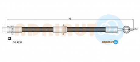 ADRIAUTO OPEL Шланг тормозной передн. Frontera 91- 33.1232
