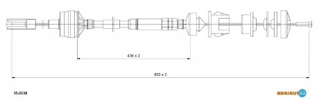 35.0138 ADRIAUTO ADRIAUTO PEUGEOT Трос сцепления (ручн.рег.) 406