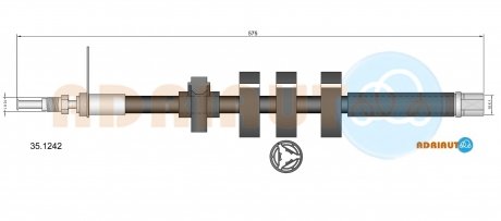 35.1242 ADRIAUTO ADRIAUTO PEUGEOT Шланг тормозной пер. прав. 406 97-