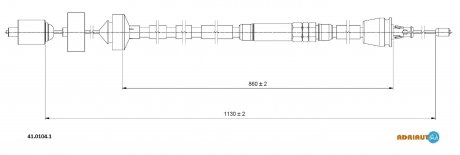 4101041 ADRIAUTO Трос зчеплення Renault/Laguna 2.0 , 98-