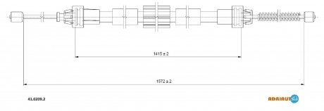 41.0209.2 ADRIAUTO ADRIAUTO RENAULT Трос ручного тормоза задн. прав. CLIO III, MODUS / GRAND MODUS