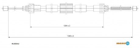 41.0210.2 ADRIAUTO ADRIAUTO RENAULT Трос ручного тормоза задн. лев. CLIO III, MODUS / GRAND MODUS