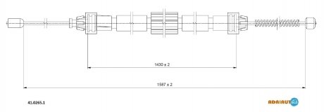 41.0265.1 ADRIAUTO ADRIAUTO RENAULT Трос ручного тормоза прав. 1587/1430 Clio III 05-